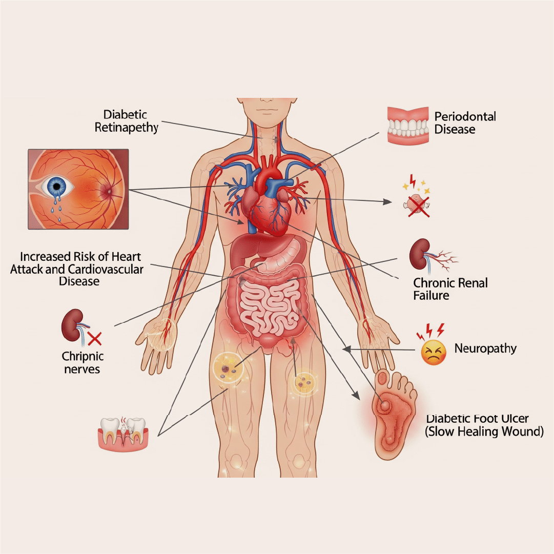 que organos son afectados por la diabetes