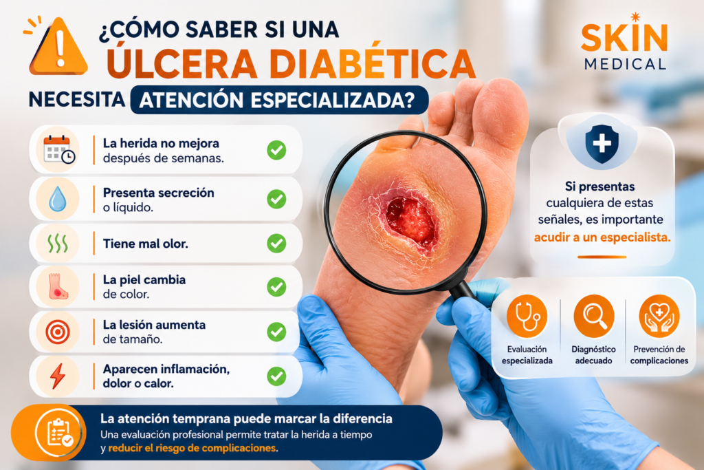 ¿Cómo saber si una úlcera diabética necesita atención especializada?