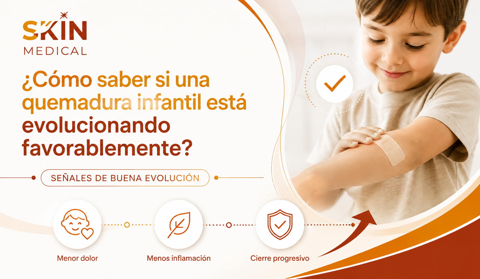 ¿Cómo saber si una quemadura infantil está evolucionando favorablemente?