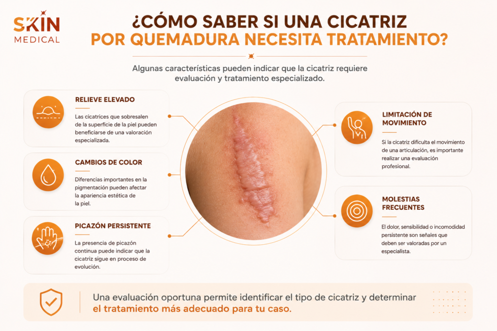 ¿Cómo saber si una cicatriz por quemadura necesita tratamiento?