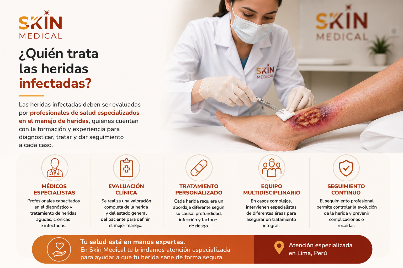 ¿Quién trata las heridas infectadas?