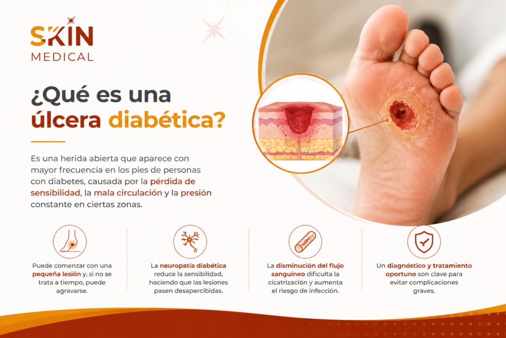 ¿Qué es una úlcera diabética?​