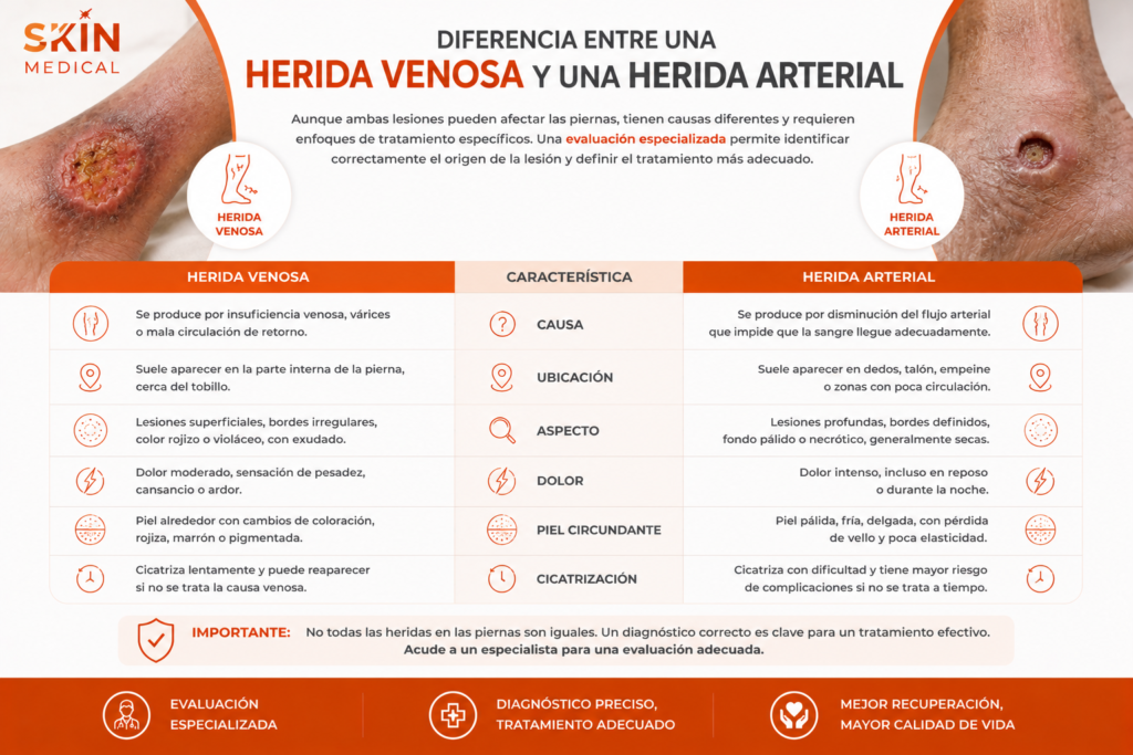 Diferencia entre una herida venosa y una herida arterial​