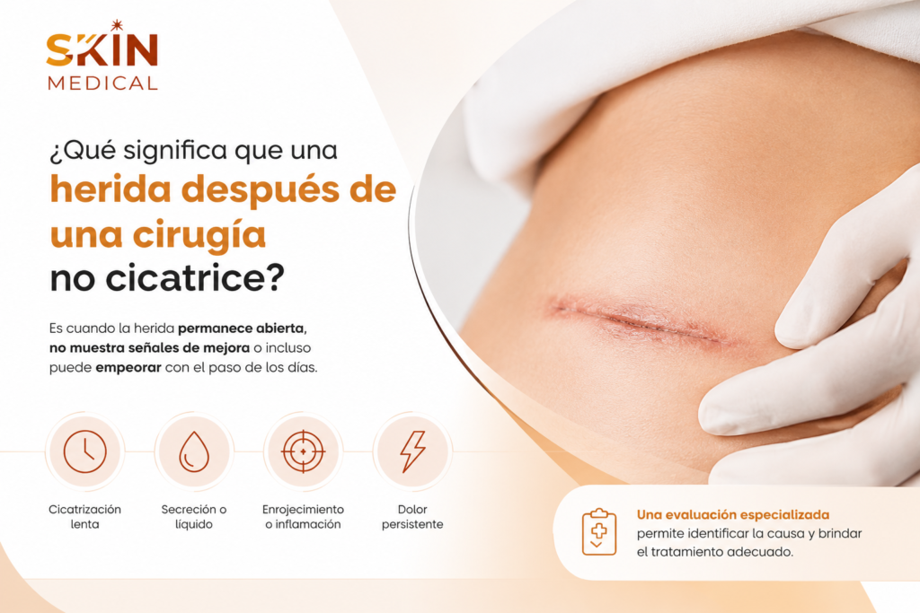 ¿Qué significa que una herida después de una cirugía no cicatrice?