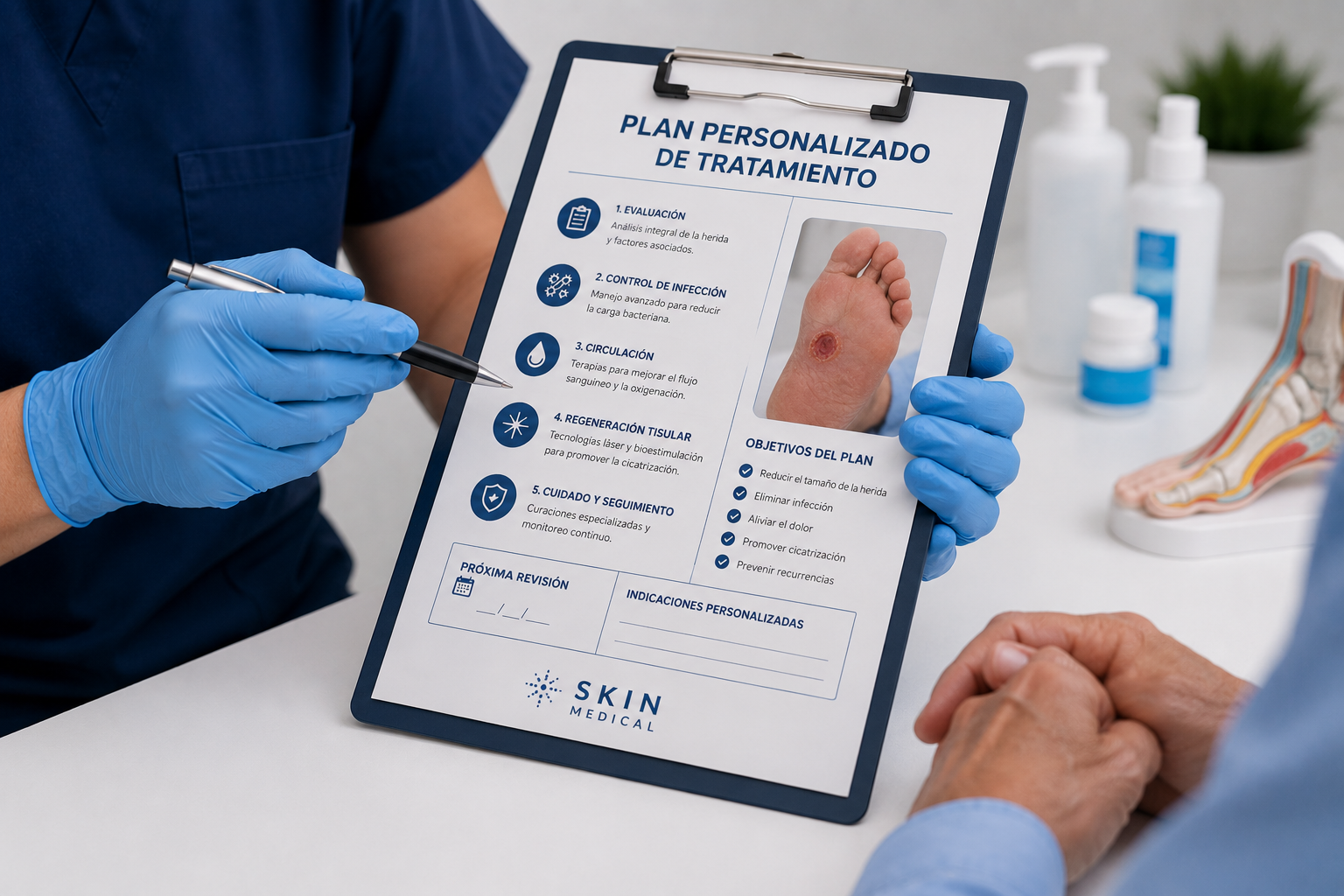 Plan personalizado para tratamiento de pie diabético