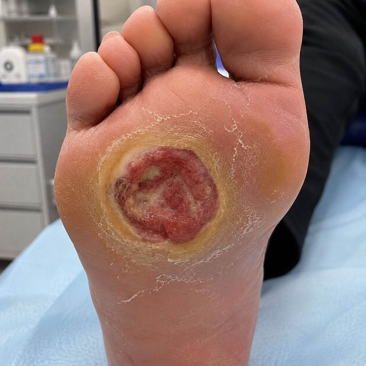 Úlcera plantar durante