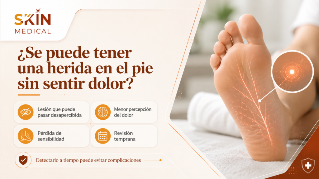 ¿Se puede tener una herida en el pie sin sentir dolor?