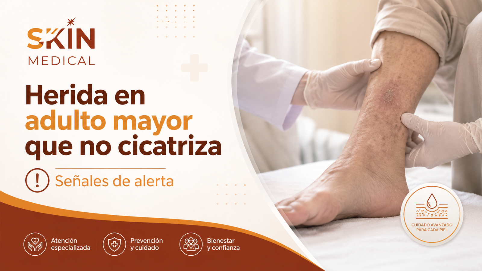 Herida en adulto mayor que no cicatriza: señales de alerta