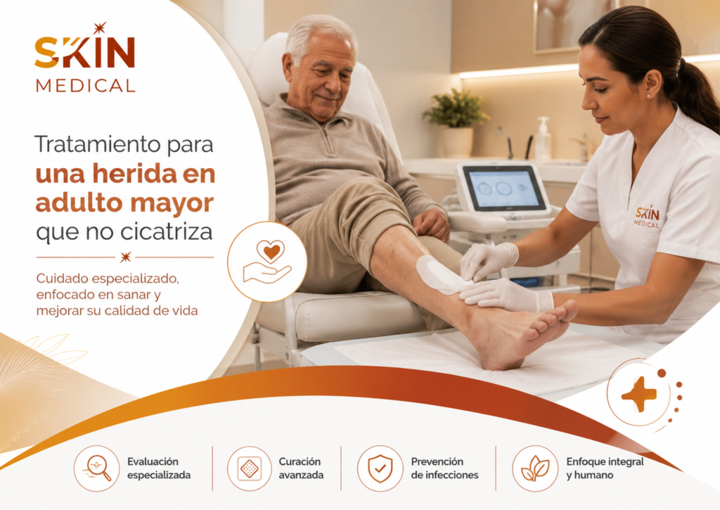 Tratamiento para una herida en adulto mayor que no cicatriza
