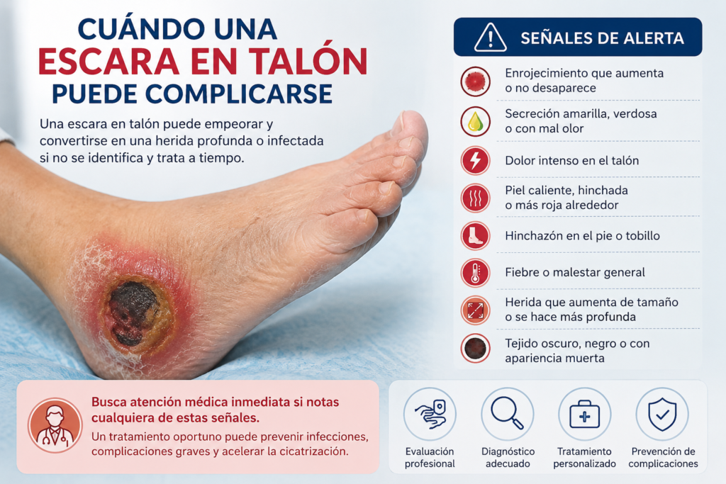 Cuándo una escara en talón puede complicarse