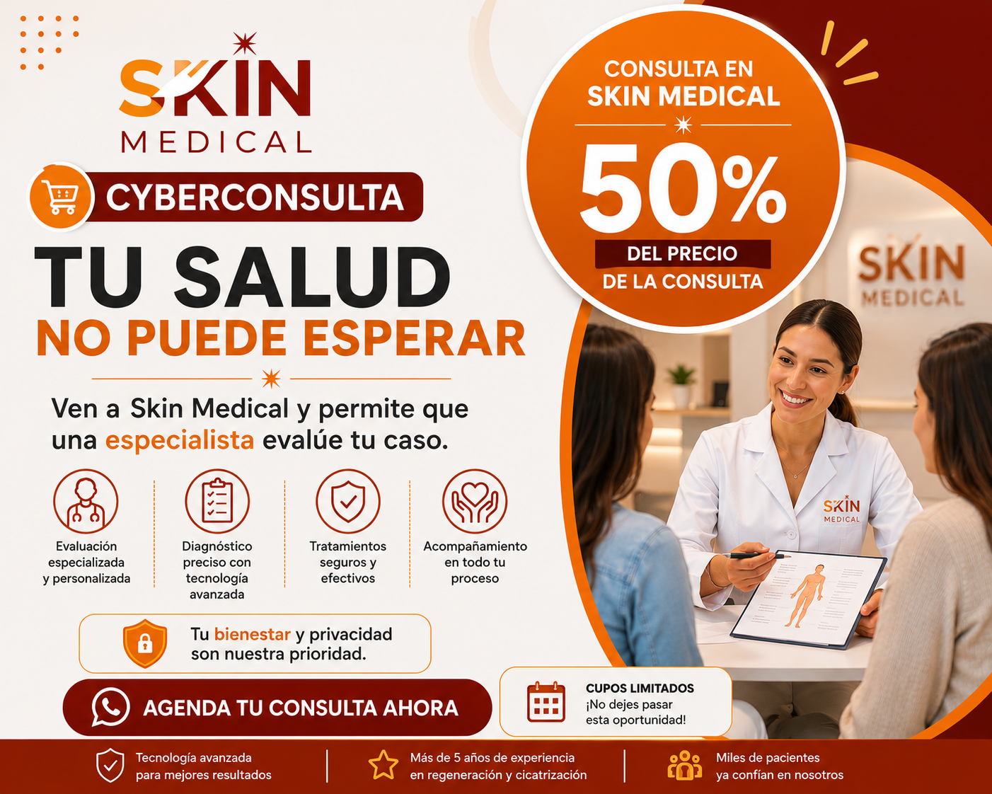 Promoción del 50% del precio de la consulta en Skin Medical