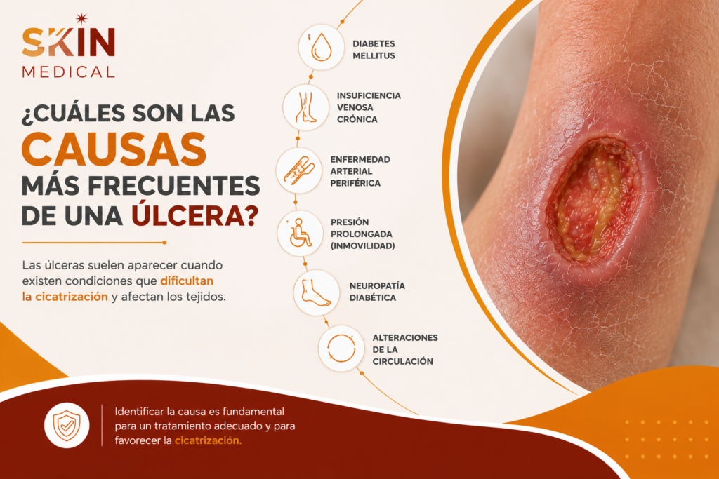 ¿Cuáles son las causas más frecuentes de una úlcera?