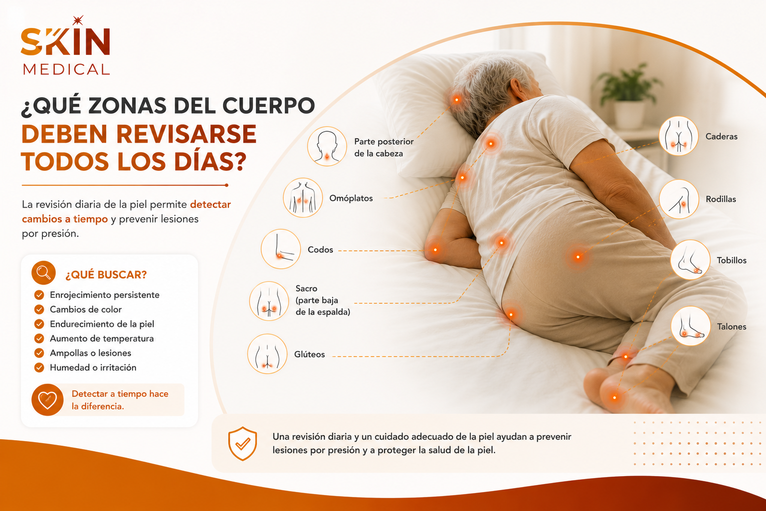 ¿Qué zonas del cuerpo deben revisarse todos los días?