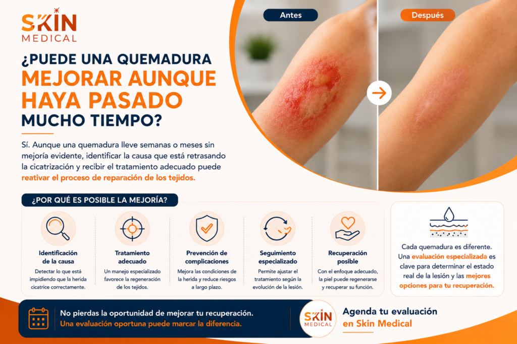 ¿Puede una quemadura mejorar aunque haya pasado mucho tiempo?