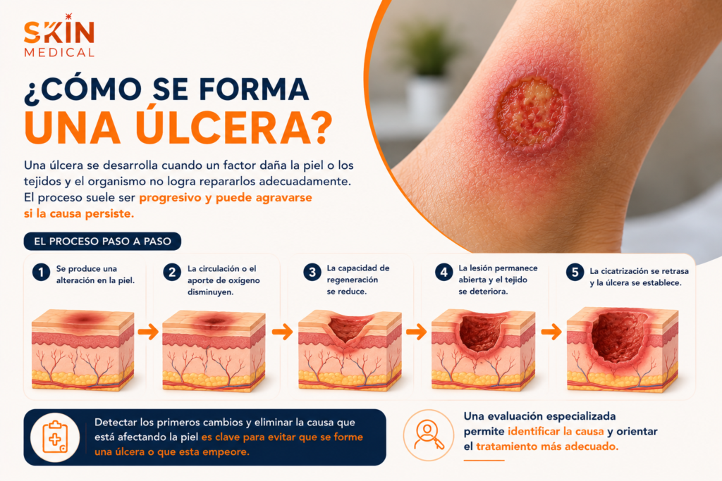 ¿Cómo se forma una úlcera?