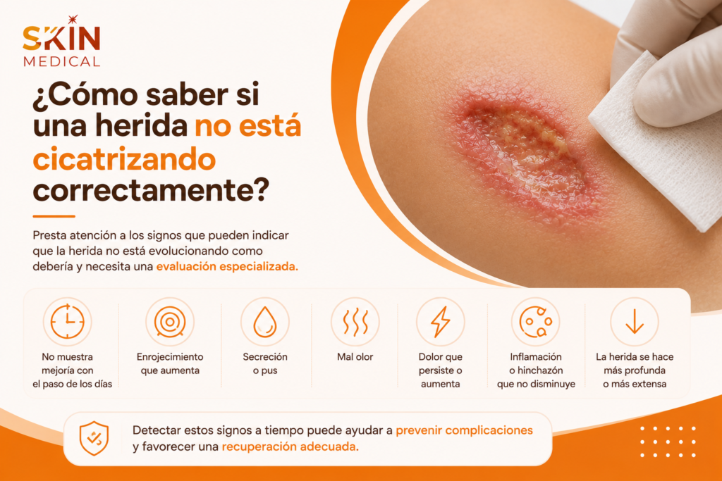 ¿Cómo saber si una herida no está cicatrizando correctamente?