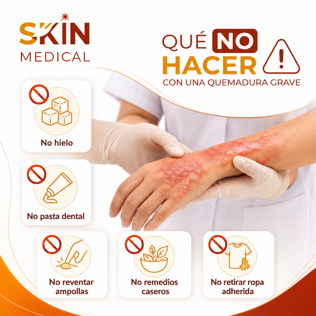 Qué no hacer ante una quemadura grave