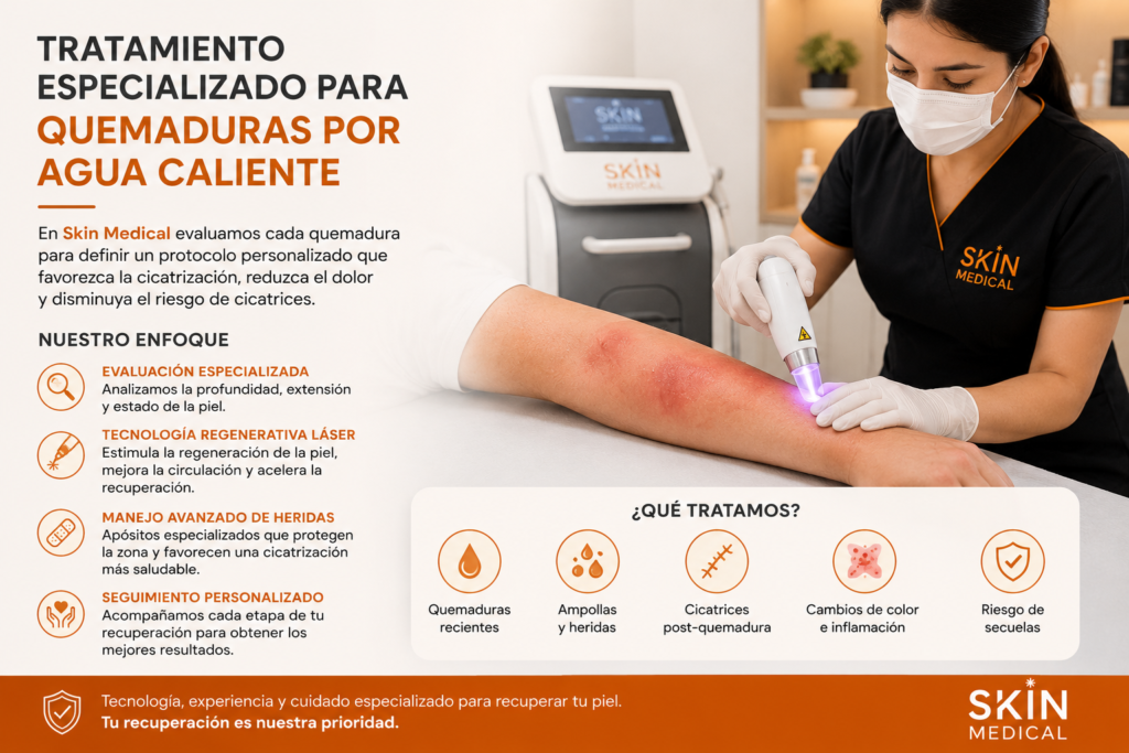 Tratamiento especializado para quemaduras por agua caliente​