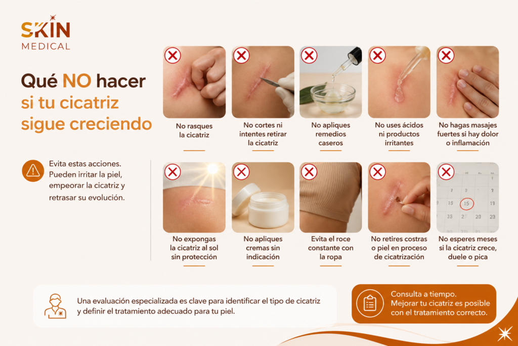Qué no hacer si tu cicatriz sigue creciendo