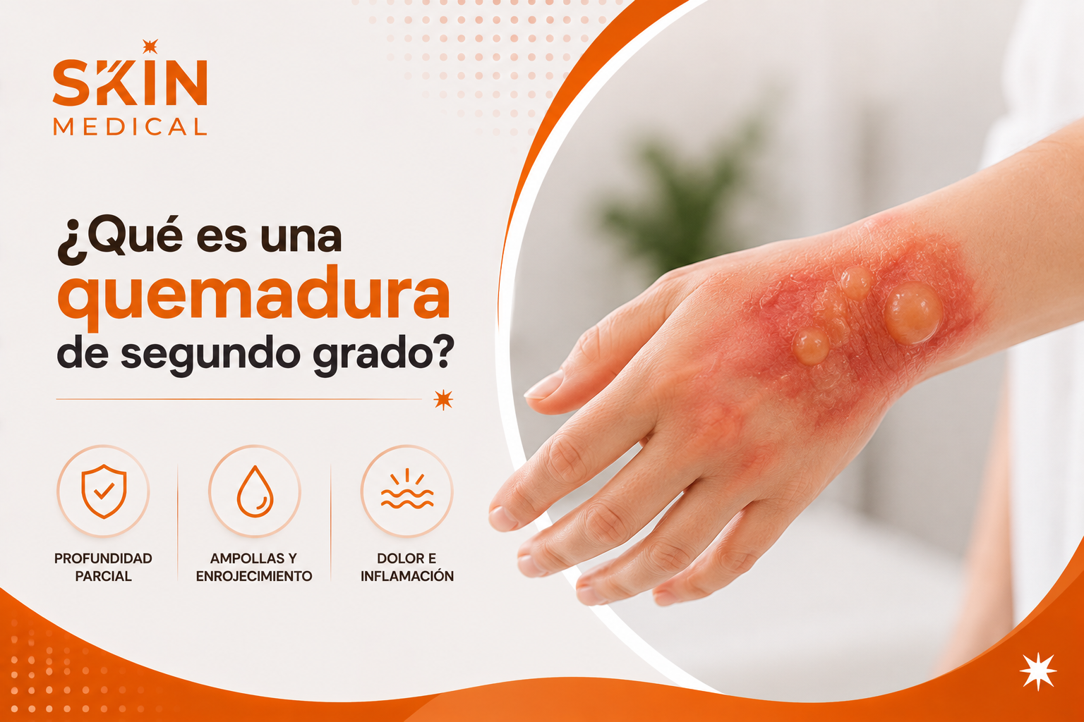 ¿Qué es una quemadura de segundo grado?