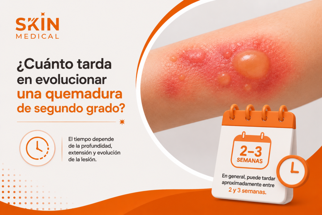 ¿Cuánto tarda en evolucionar una quemadura de segundo grado?​
