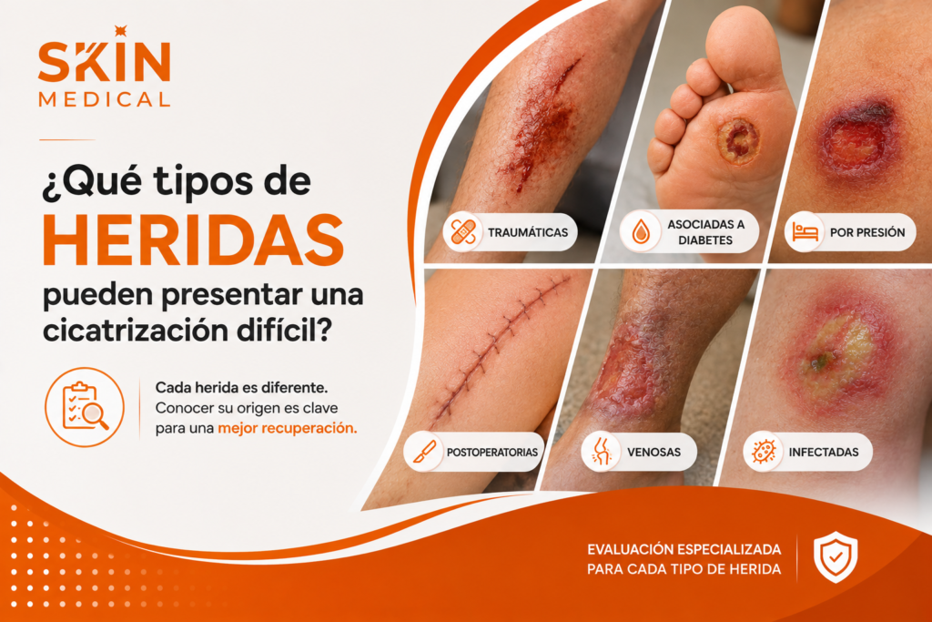 ¿Qué tipos de heridas pueden presentar una cicatrización difícil?