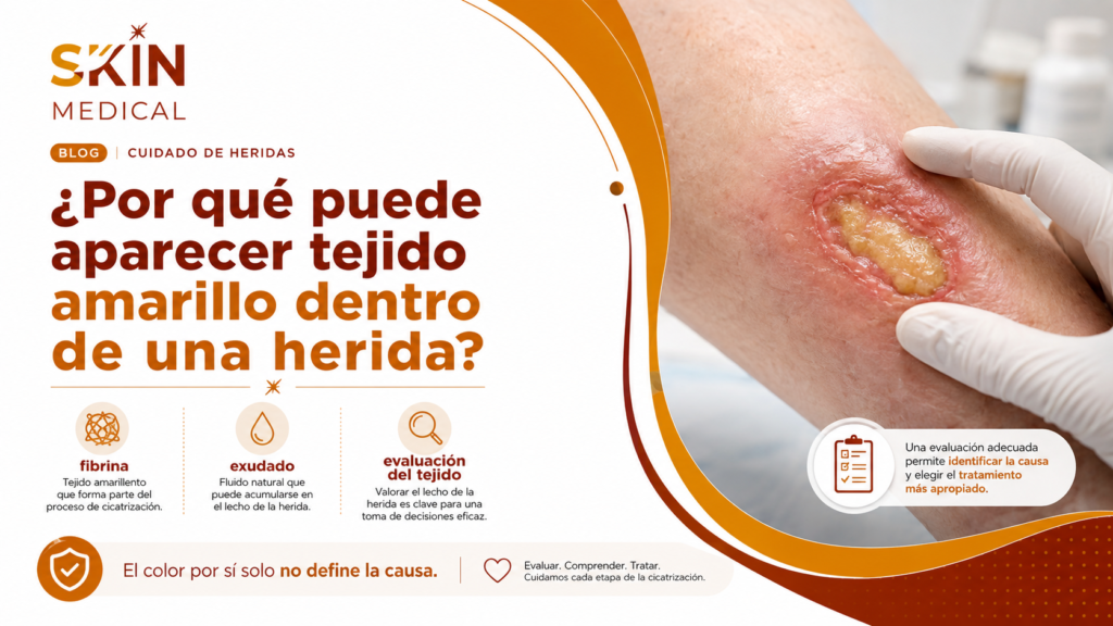 ¿Por qué puede aparecer tejido amarillo dentro de una herida?​