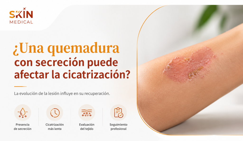 ¿Una quemadura con secreción puede afectar la cicatrización?