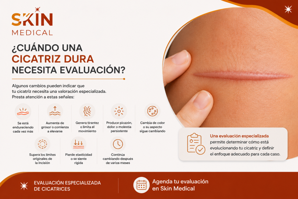 ¿Cuándo una cicatriz dura necesita evaluación?