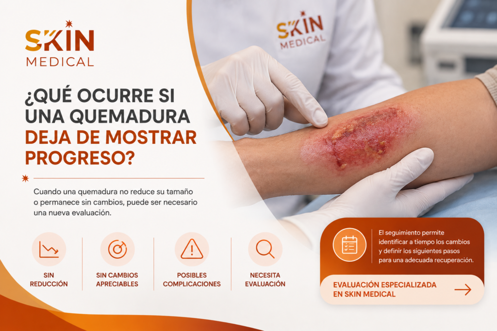 ¿Qué ocurre si una quemadura deja de mostrar progreso?​
