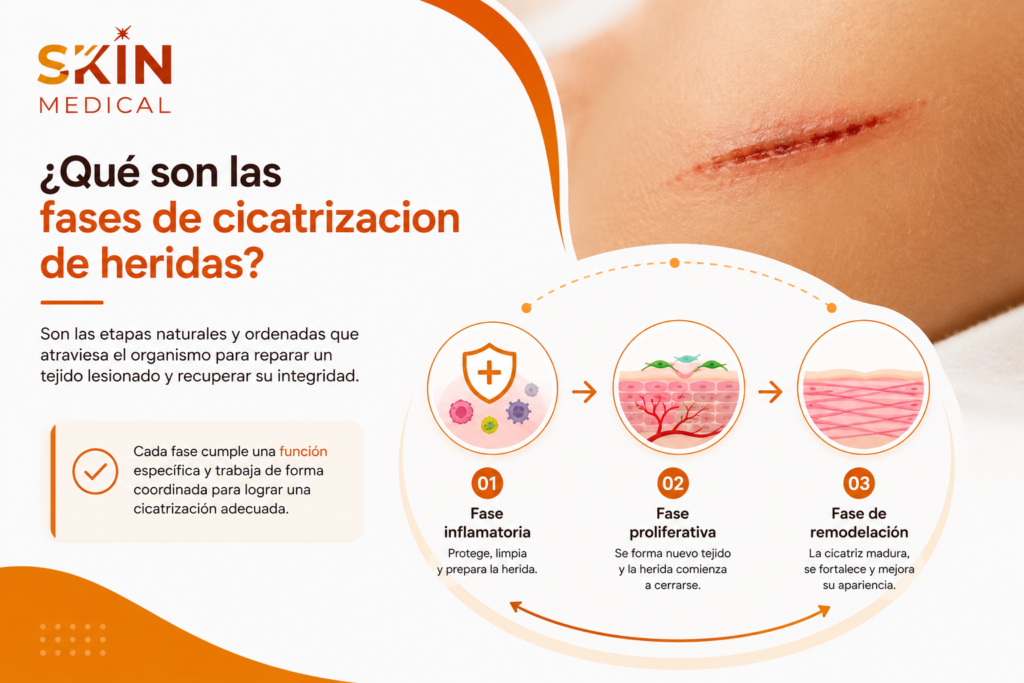 ¿Qué son las fases de cicatrizacion de heridas?