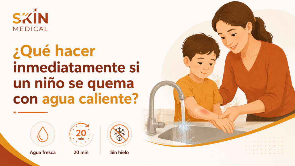 ¿Qué hacer inmediatamente si un niño se quema con agua caliente?
