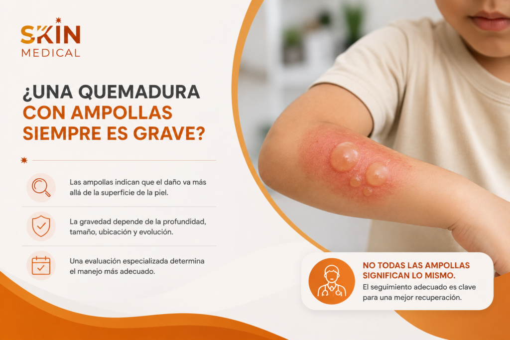 ¿Una quemadura con ampollas siempre es grave?