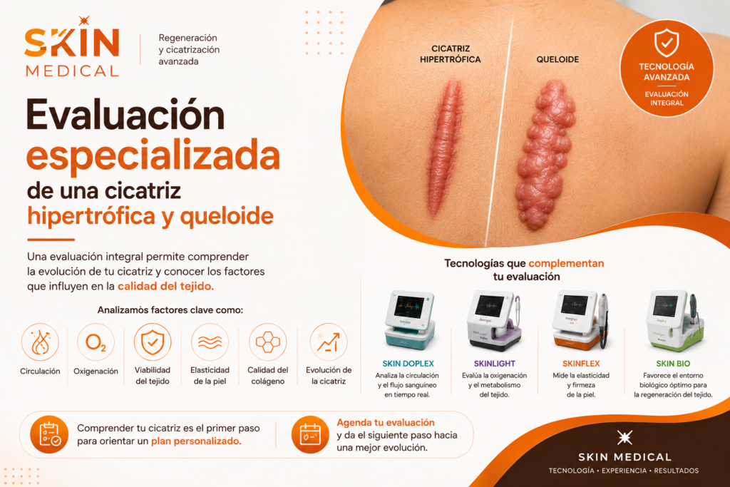 Evaluación especializada de una cicatriz hipertrofica y queloide