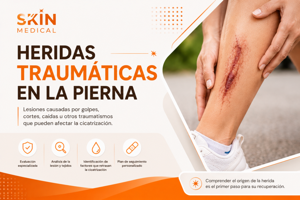 Heridas traumáticas en la pierna