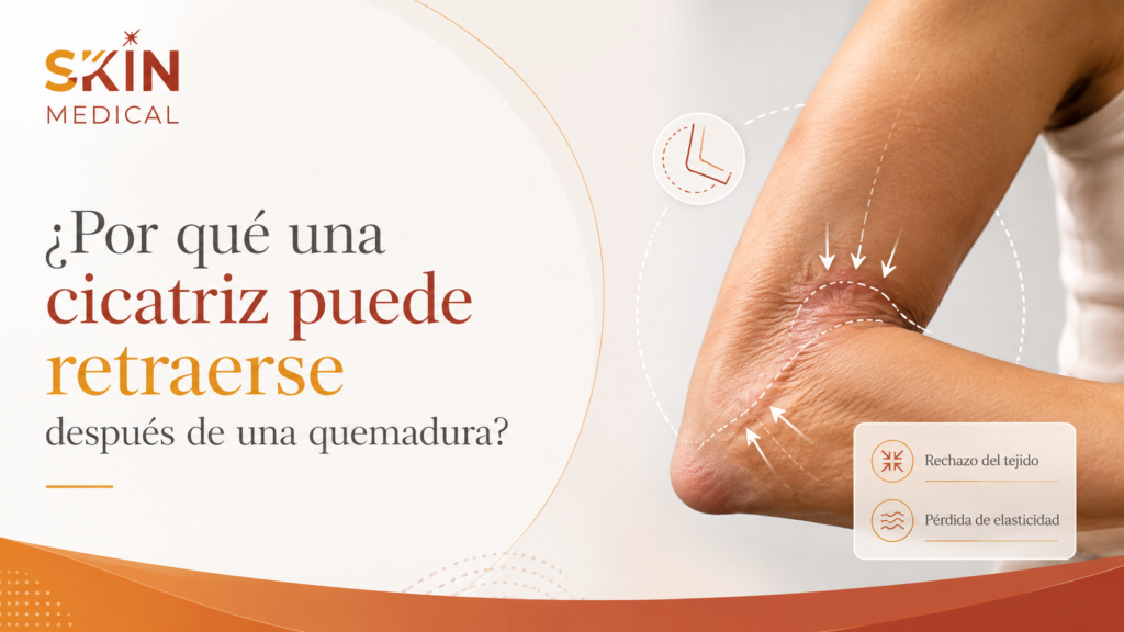 ¿Por qué una cicatriz puede retraerse después de una quemadura?