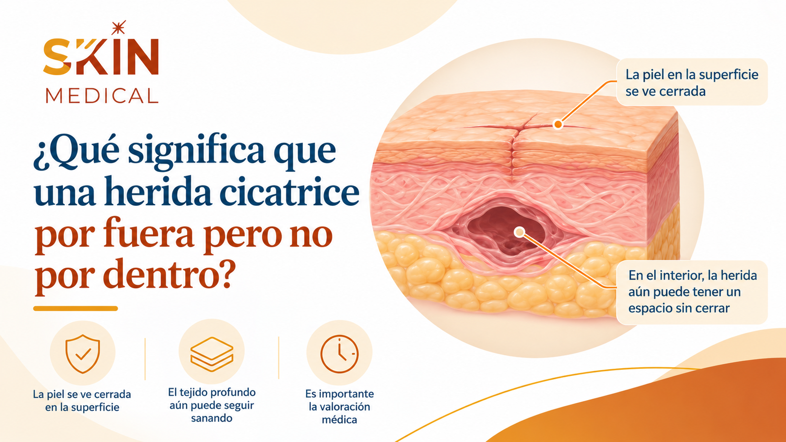 ¿Qué significa que una herida cicatrice por fuera pero no por dentro?​