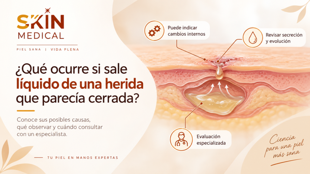 ¿Qué ocurre si sale líquido de una herida que parecía cerrada?