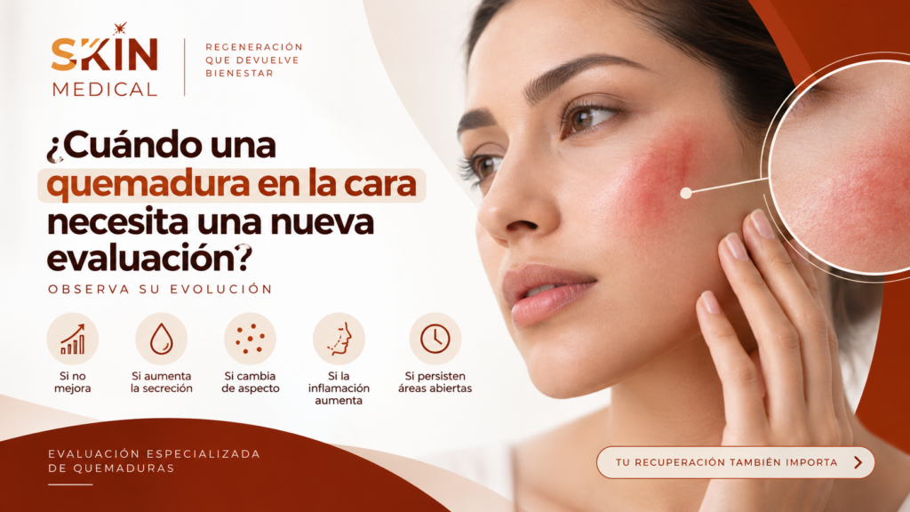 ¿Cuándo una quemadura en la cara necesita una nueva evaluación?