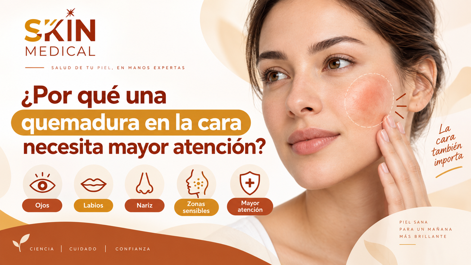 ¿Por qué una quemadura en la cara necesita mayor atención?