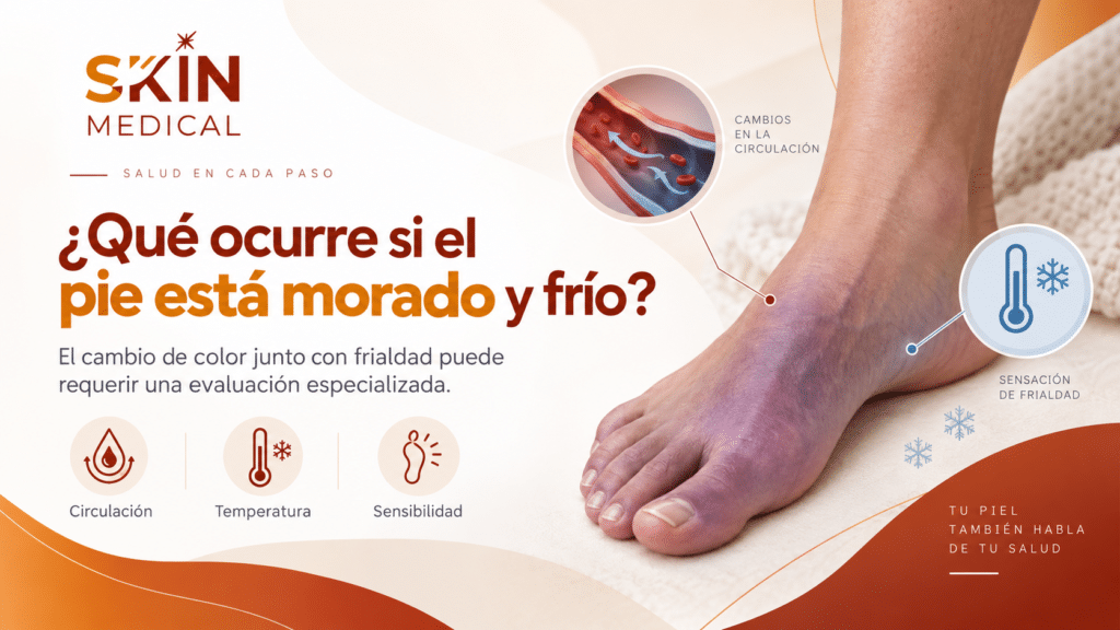 ¿Qué ocurre si el pie está morado y frío?