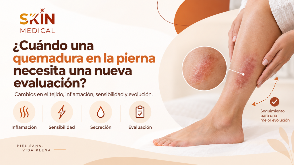 ¿Cuándo una quemadura en la pierna necesita una nueva evaluación?
