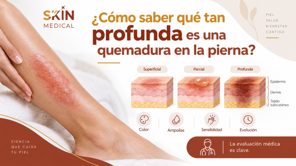 ¿Cómo saber qué tan profunda es una quemadura en la pierna?