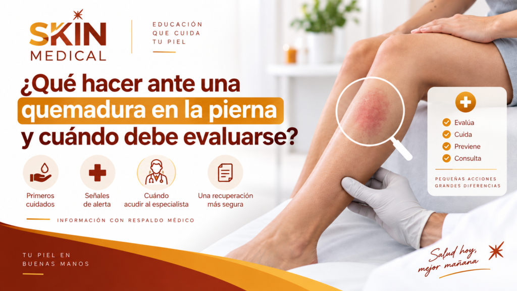¿Qué hacer ante una quemadura en la pierna y cuándo debe evaluarse?