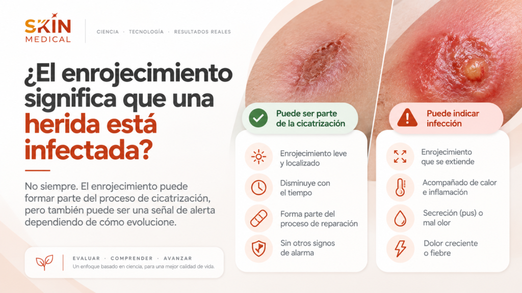 ¿El enrojecimiento significa que una herida está infectada?