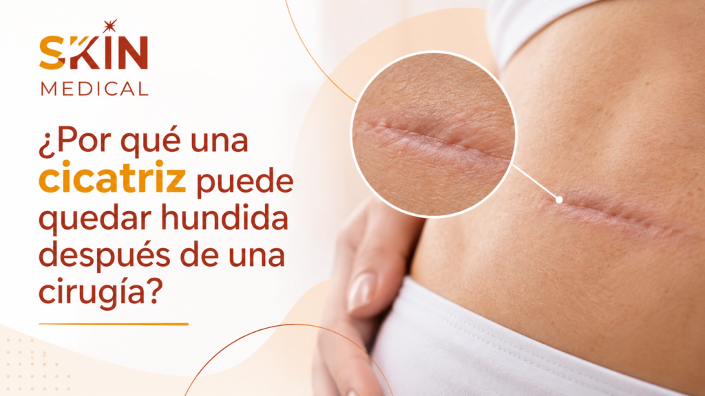 ¿Por qué una cicatriz puede quedar hundida después de una cirugía?