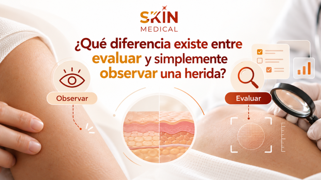 ¿Qué diferencia existe entre evaluar y simplemente observar una herida?