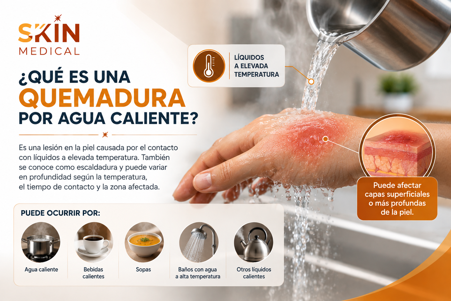 ¿Qué es una quemadura por agua caliente?