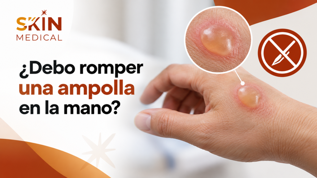 ¿Debo romper una ampolla en la mano?