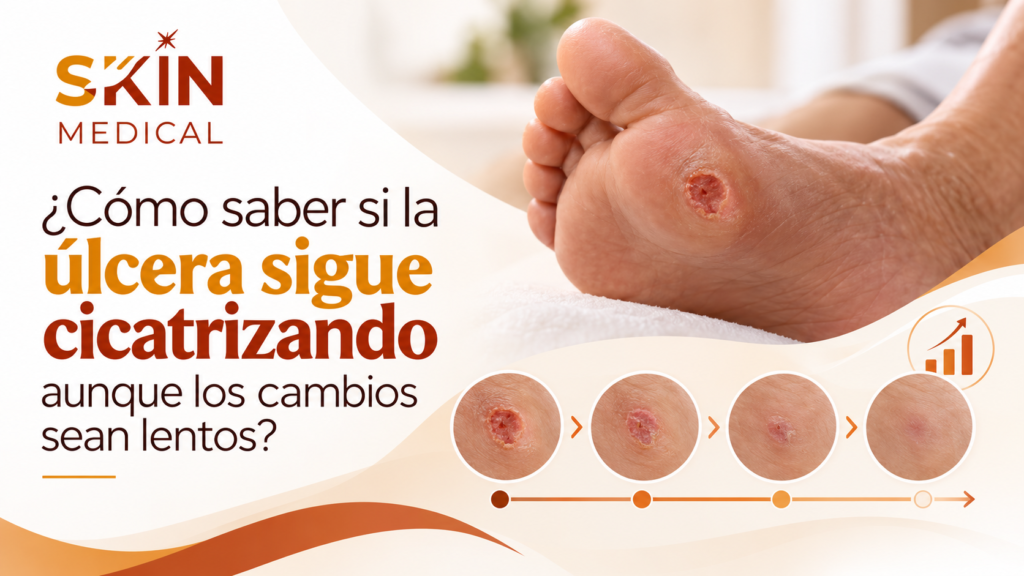 ¿Cómo saber si la úlcera sigue cicatrizando aunque los cambios sean lentos?